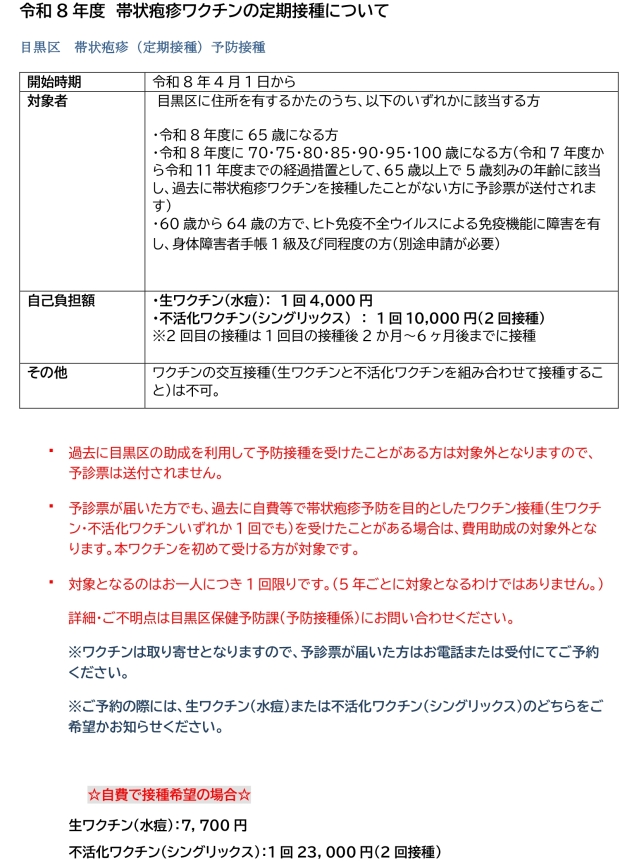 帯状疱疹ワクチン